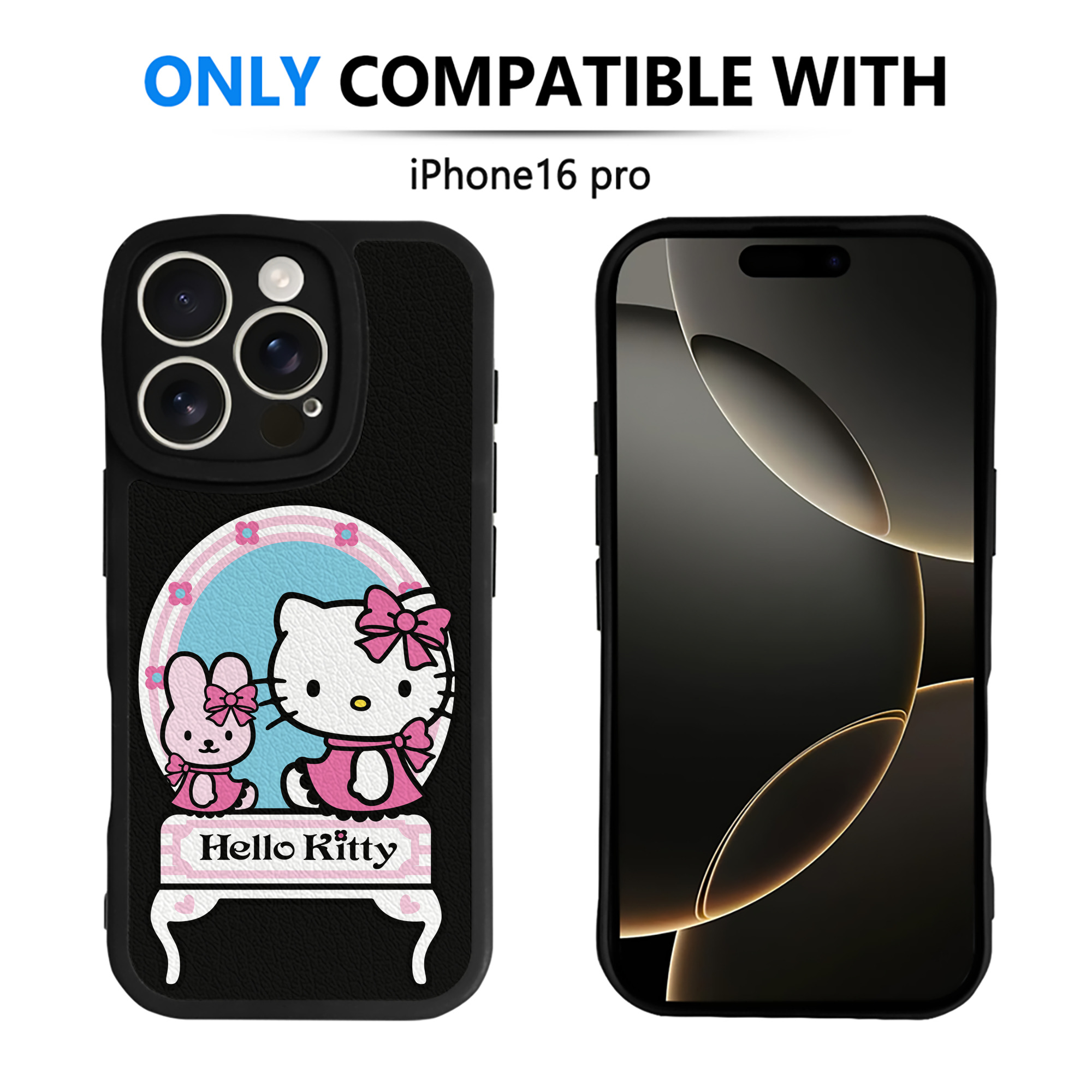（画像用） Hello Kitty ハローキティ 【iPhone 16シリーズ対応】シリコンスマホケース（レザー調） 材質：シリコン